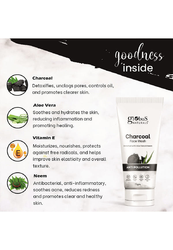 Face Care Combo Set of 2- Charcoal Face Wash and Multani Mitti Face Pack – thumbnail 3