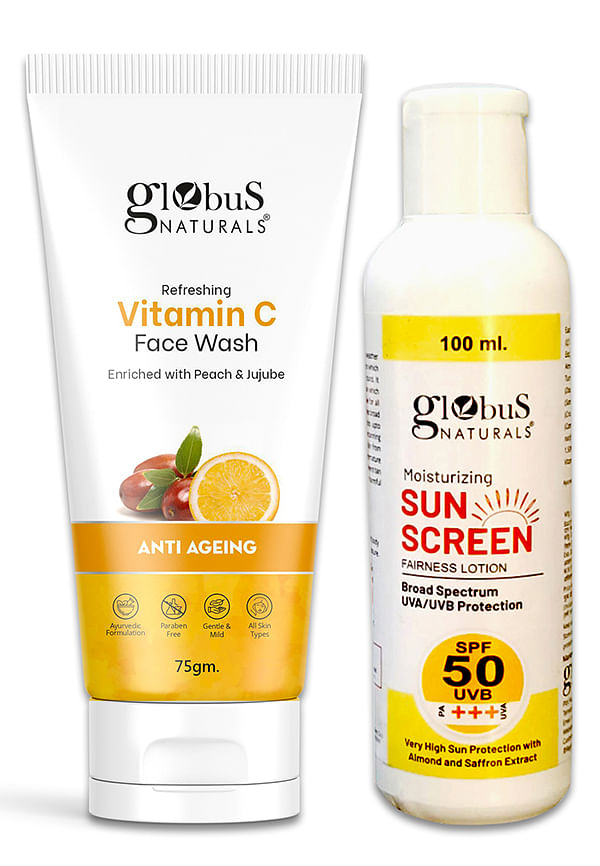 Summer Sizzle Set - Sunscreen Lotion SPF 50++ & Vitamin C Face Wash ...