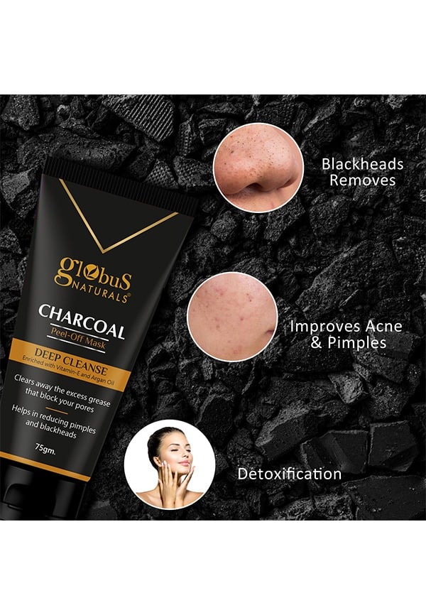 Charcoal Peel Off Mask, Deep Cleanse, Enriched with Vitamin E & Argan Oil – thumbnail 2