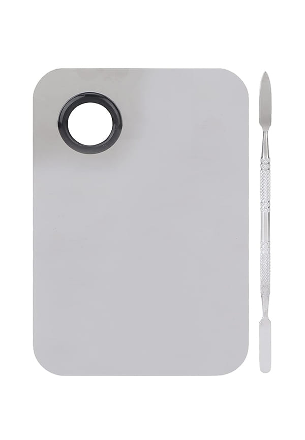 Stainless Steel Makeup Mixing Plate and Spatula Tool