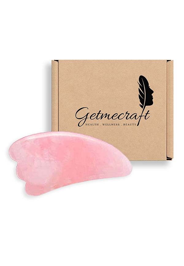 Rose Quartz Wing Shaped Gua Sha Facial Tool