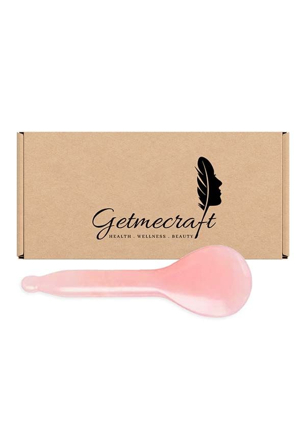 Rose Quartz Spoon Shape Gua Sha Facial Tool