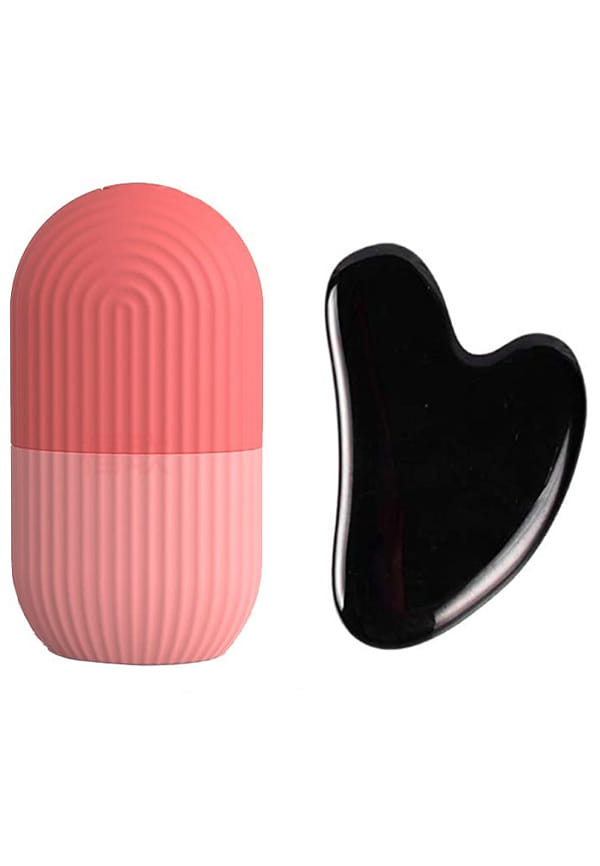 Ice Roller and Black Obsidian Gua Sha Facial Massage Tool