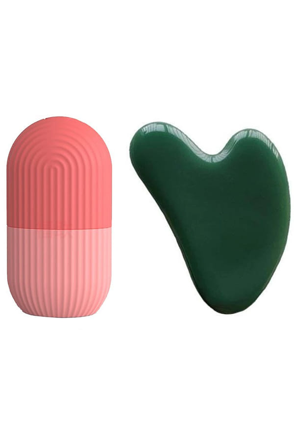 Ice Roller and Jade Gua Sha Facial Massage Tool