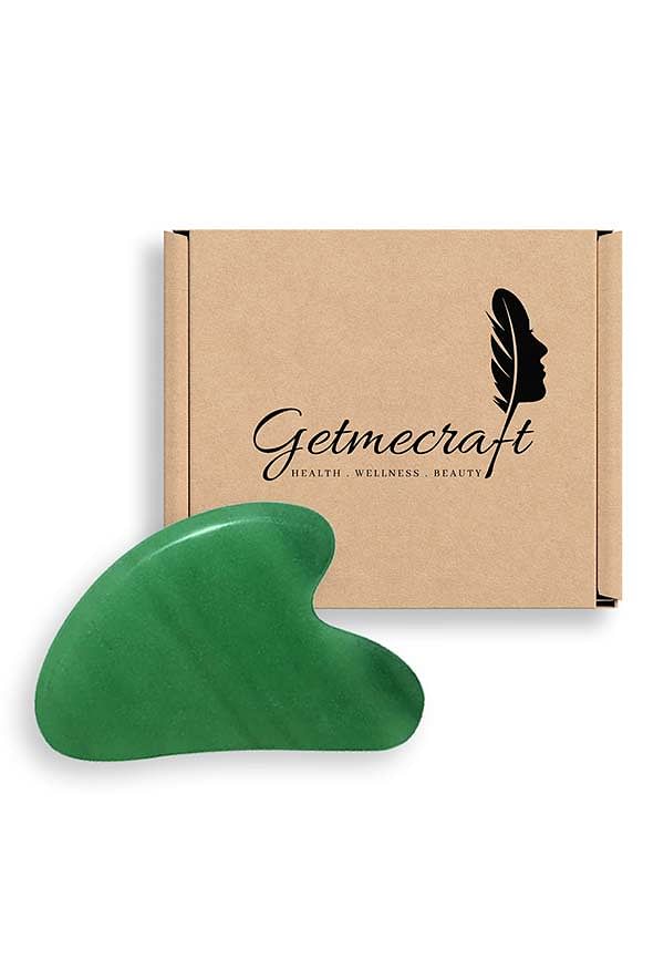 Green Jade Gua Sha Massage Tool (Rabbit Ear Shape)