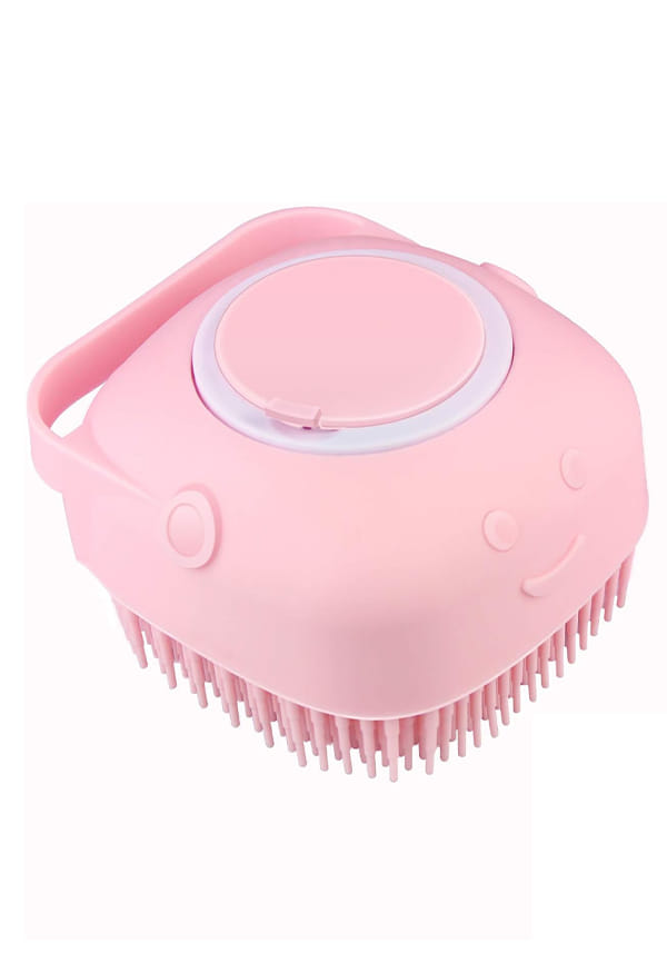 Exfoliating Silicone Shower Scrubber Loofah Bath Brush with Soap Dispenser