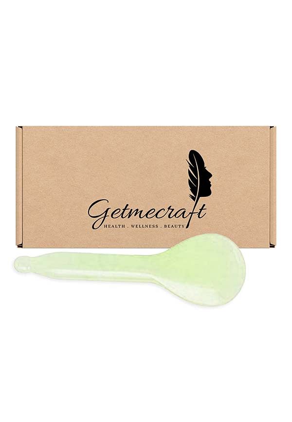 Green Jade Spoon Shape Gua Sha Massage Tool