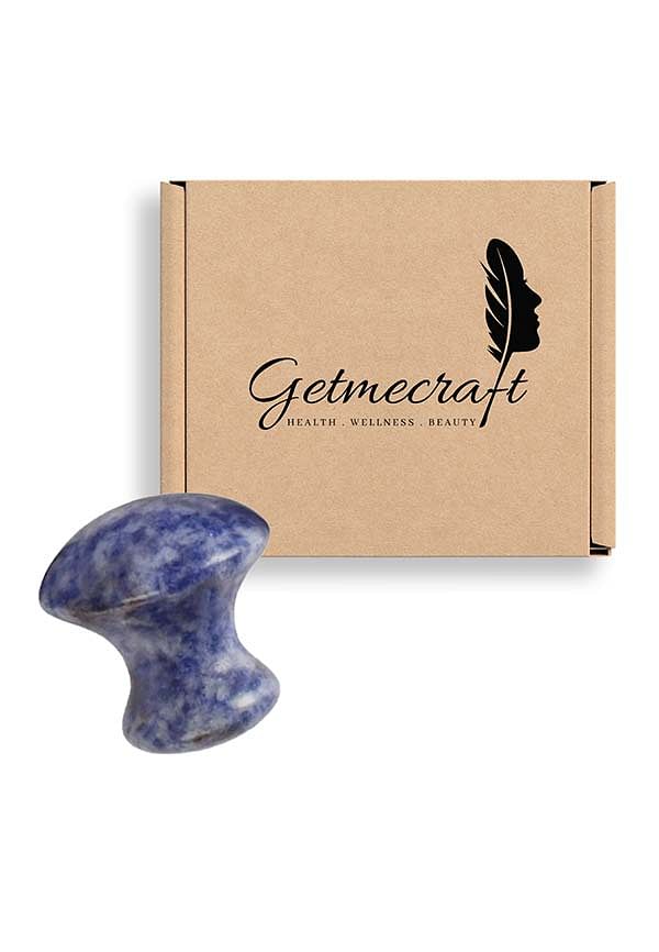 Handmade Natural Sodalite Mushroom Gua Sha Scraping Massage Tool