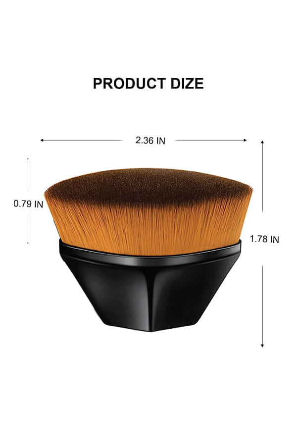 Hexagon Face Foundation Makeup Brush - Black – thumbnail 2