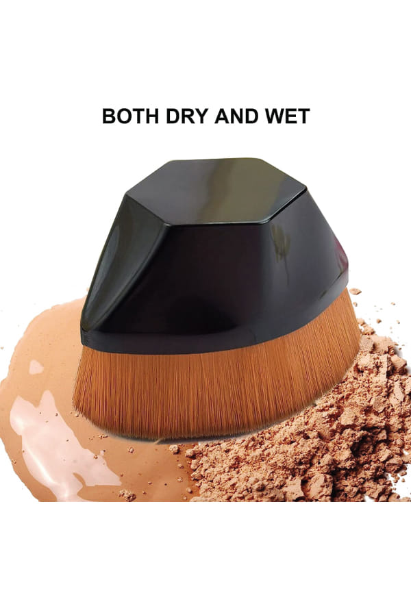 Hexagon Face Foundation Makeup Brush - Black – thumbnail 3