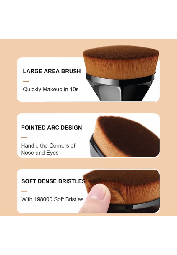 Hexagon Face Foundation Makeup Brush - Black – thumbnail 4