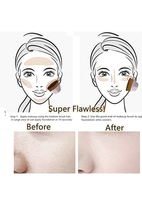 Hexagon Face Foundation Makeup Brush - Pink – thumbnail 4