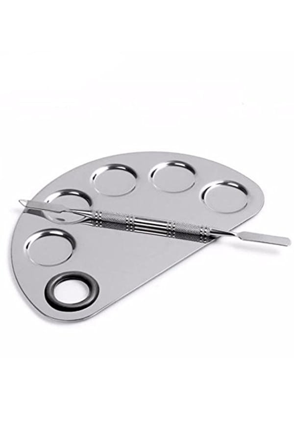 Stainless Steel Makeup Mixing Plate and Spatula Tool