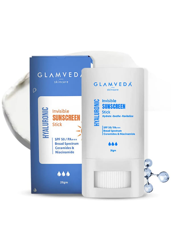 Hyaluronic Invisible Sunscreen Stick With Ceramides SPF 50/PA+++ for Easy Reapplication & No White Cast