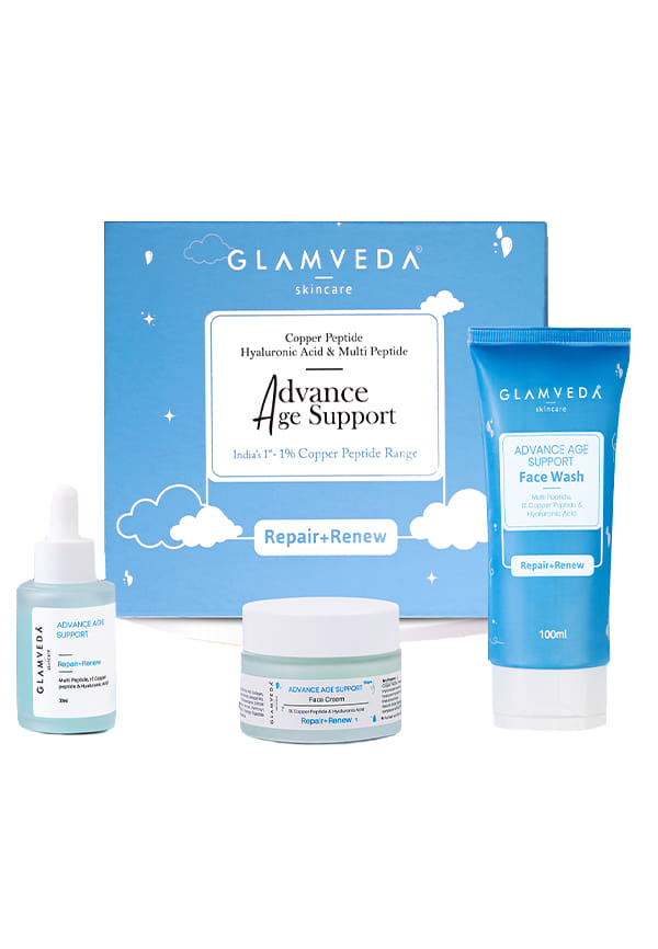 1% Copper peptide with Multi Peptide & Hyaluronic Acid Skincare Combo For Advanced Age Support