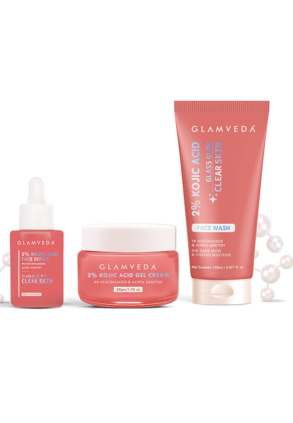 2% Kojic Acid Skincare Routine – Facewash, Serum & Cream for Pigmentation