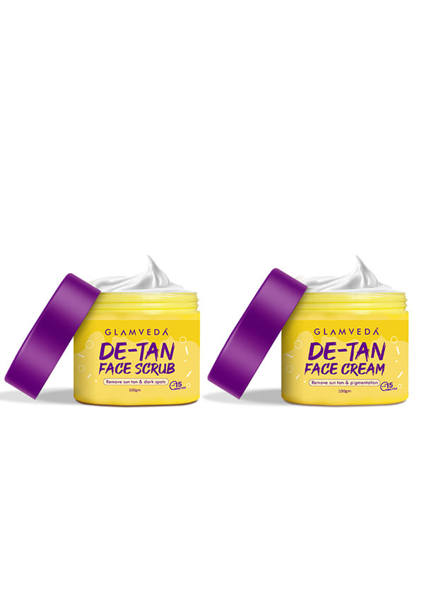 De-Tan Combo Face Scrub & Face Cream Mask