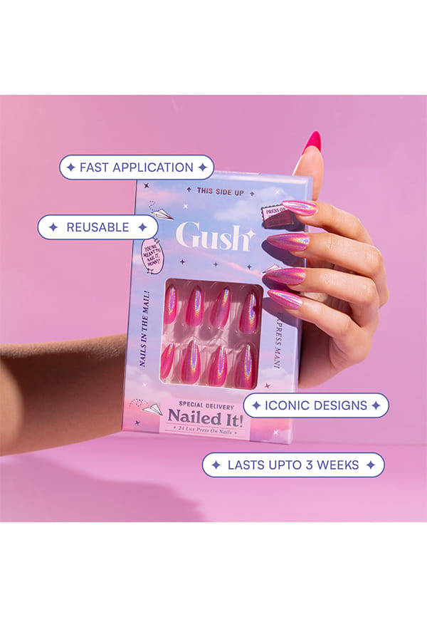 Nailed It | Reusable Luxury Press On Nails With Application Kit - Cherry Cola – thumbnail 4