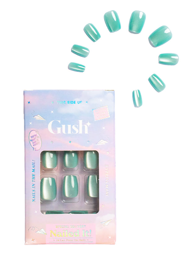 Nailed It | Reusable Luxury Press On Nails With Application Kit - Blue Taffy Cat Eye – thumbnail 2