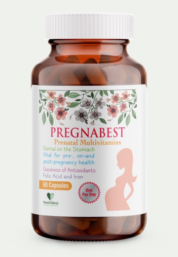 HealthBest Pregnabest Prenatal Multivitamins for Women – Folic Acid, Iron, Zinc, Vitamin D3