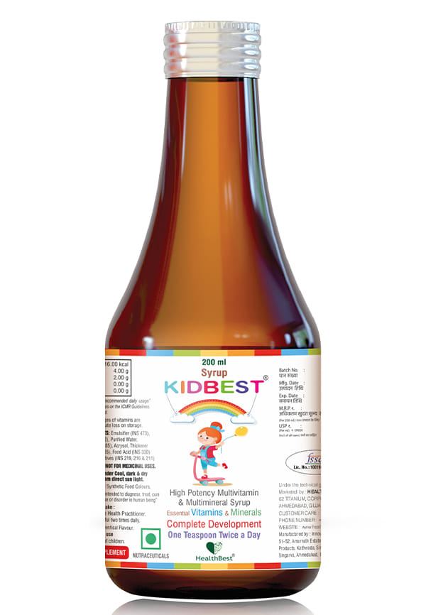 Multivitamin Syrup for Kids Delicious Mix Fruit Flavor - Daily Immune Support - Pediatrician Recommended - 200ml