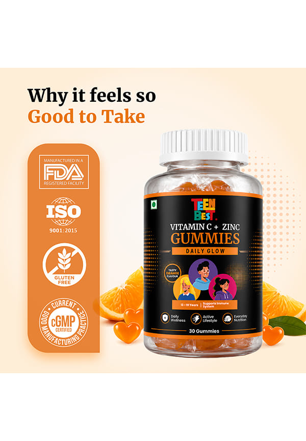 Teens Vitamin C with Zinc Gummies Orange Flavour – thumbnail 4