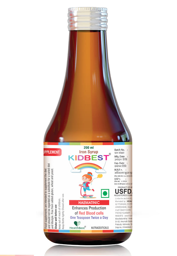 Iron Syrup for Kids Boosts Hemoglobin, Appetite and Immunity, Safe & Effective - 200ml
