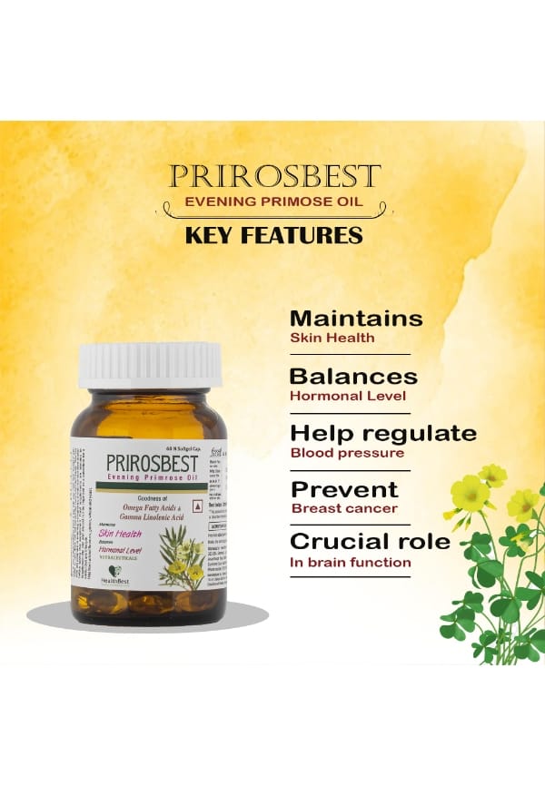 Prirosbest Evening Primerose Oil Softgel Capsule 500mg – thumbnail 4
