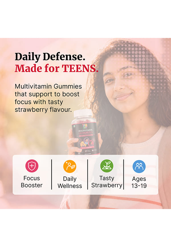 Teen Multivitamin Gummies for Boys & Girls Strawberry Gummies – thumbnail 2