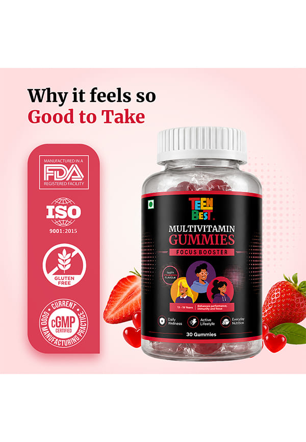Teen Multivitamin Gummies for Boys & Girls Strawberry Gummies – thumbnail 5