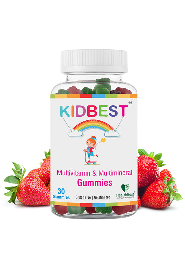 HealthBest Multivitamin & Multimineral Gummies for Kids | Healthy Immunity | Probiotics | Antioxidants | Vitamin A, Sodium, Vitamin C, Iodine - 30 Gummies