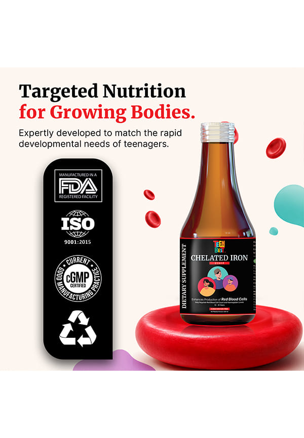 Teen Chelated Iron Liquid Supplement with Zinc & Folic Acid – thumbnail 3