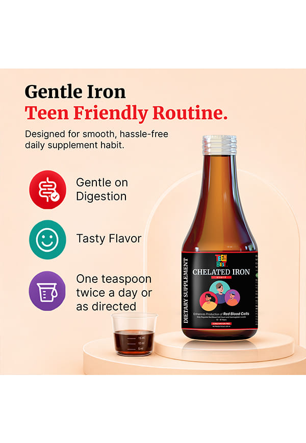 Teen Chelated Iron Liquid Supplement with Zinc & Folic Acid – thumbnail 6