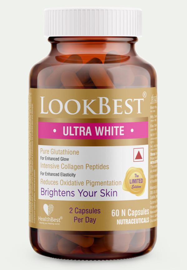 Lookbest Ultra White Capsule |limited edition | Brighter Skin | Glutathione | Reduces Oxidative Pigmentation | 60 Capsules