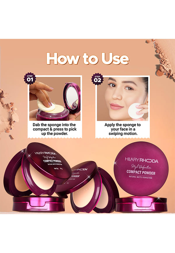 HD High-Definition Pressed Powder | 2 in 1 Compact Powder – thumbnail 3