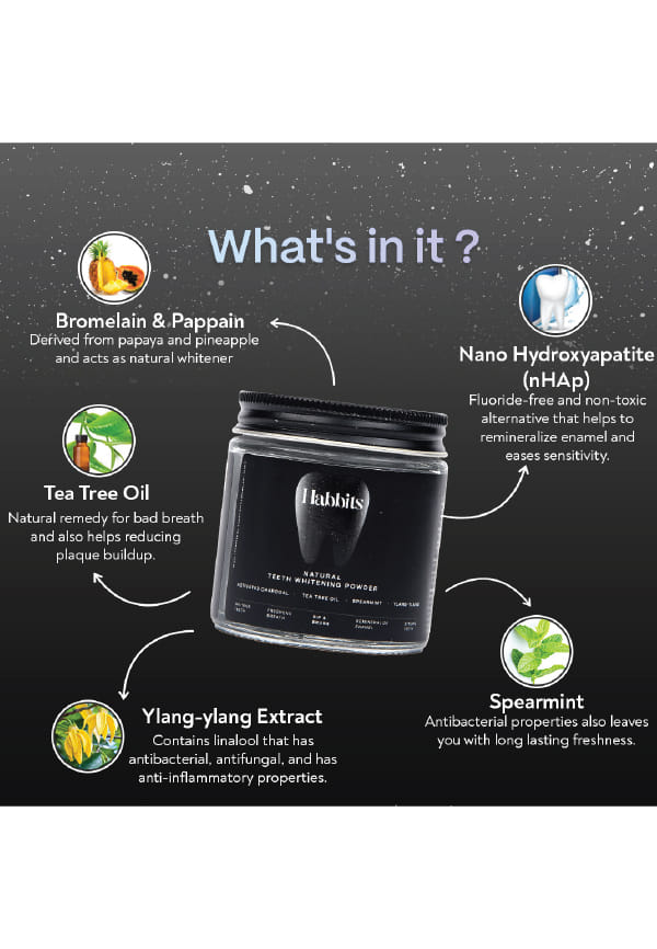 Natural Teeth Whitening Powder- Charcoal & Ylang-ylang mint – thumbnail 5