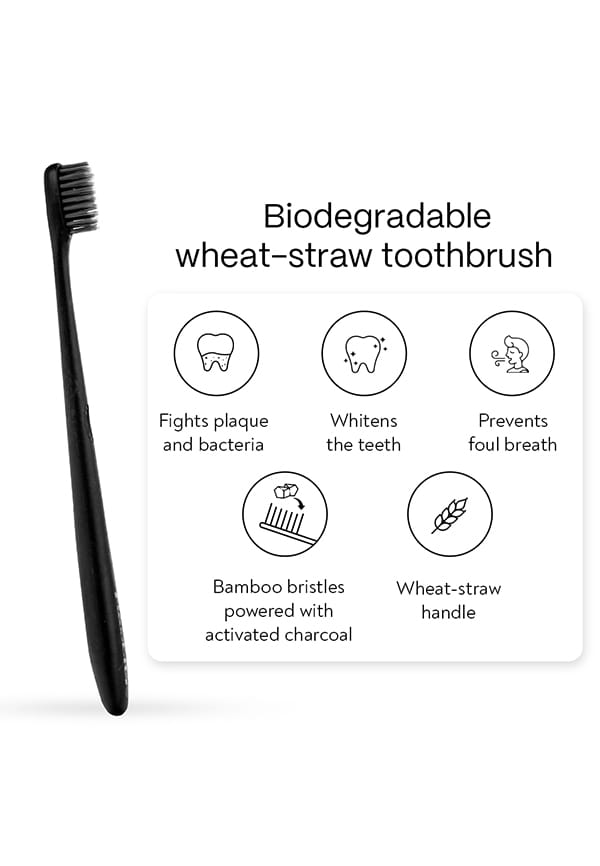 Teeth Whitening Toothpaste - Apple Mint, Wheat-Straw Toothbrush – thumbnail 2