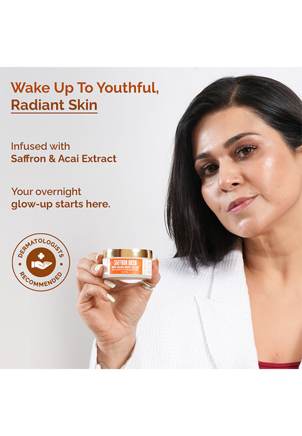 Saffron Rush Anti- Aging Night Cream | Size: 50 gm By Humuss Beauty