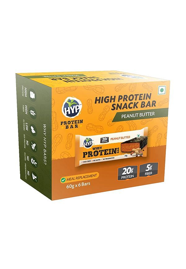 Whey Protein Bar Pack of 6 (60gm X 6) - Peanut Butter