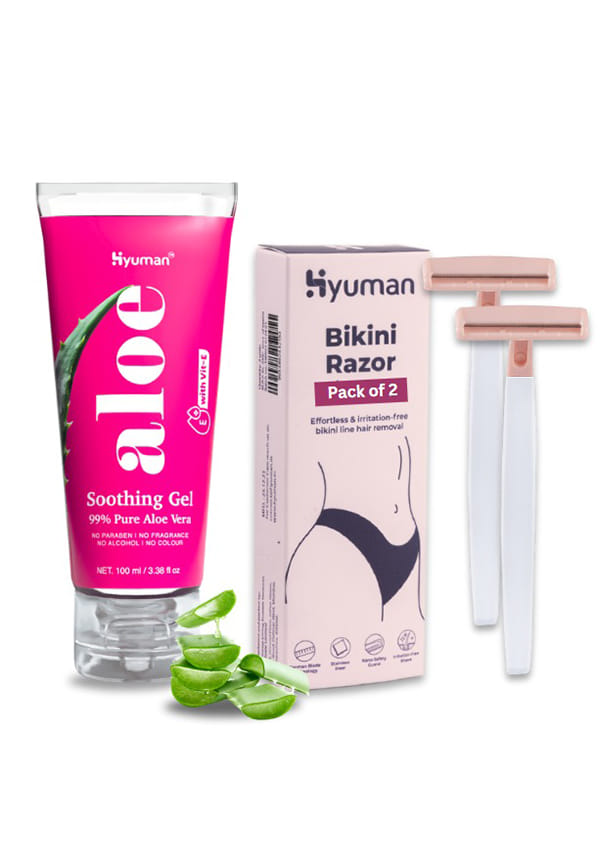 Hyuman Bikini Razor Combo Pure Aloe Vera Gel