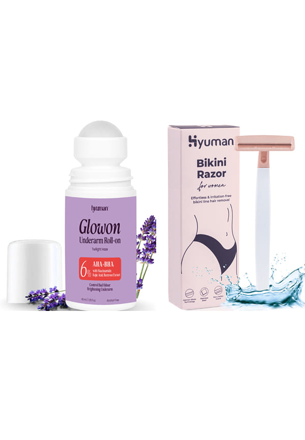 Underarm Roll-On & Bikini Razor | Bright Underarms & Smooth Shave Combo for Women