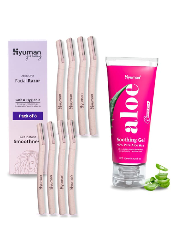 Hyuman Face Razor Combo Pure Aloe Vera Gel Hyuman Face Razor Combo Pure Aloe Vera Gel