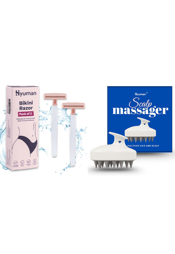Bikini Razor Pack of 2 + Scalp Massager