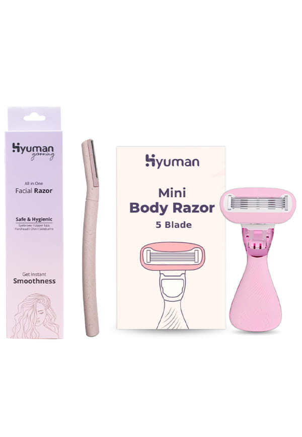 Face Razor + Mini Body Razor Combo for Smooth Shaving
