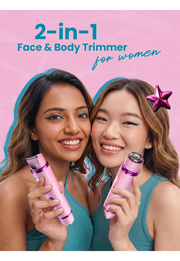 TrimIt 2-in-1 Rechargeable Face & Body Trimmer for Women – thumbnail 2