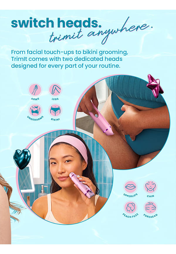 TrimIt 2-in-1 Rechargeable Face & Body Trimmer for Women – thumbnail 3