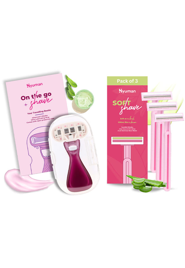 On The Go Razor + Softshave Razor Pack