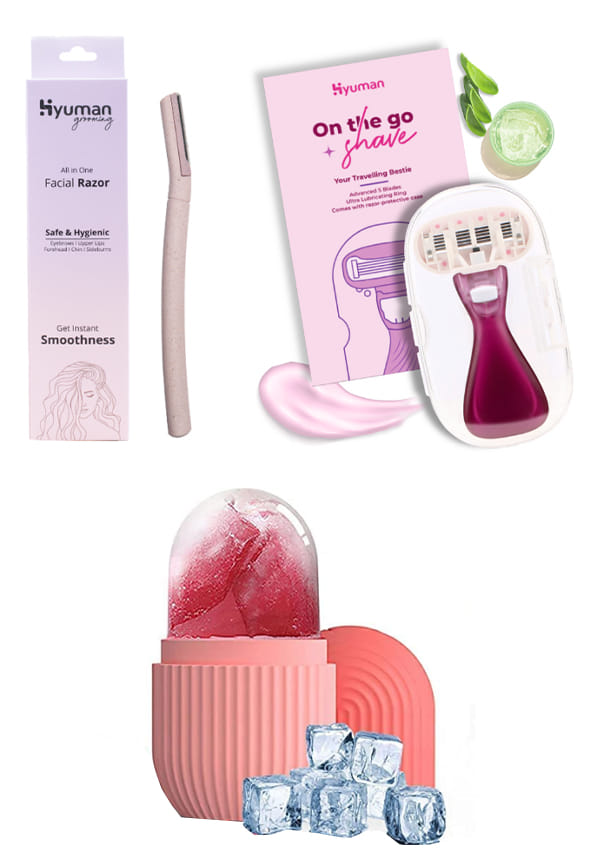 Grooming Combo – Face Razor + On the Razor + Ice Roller