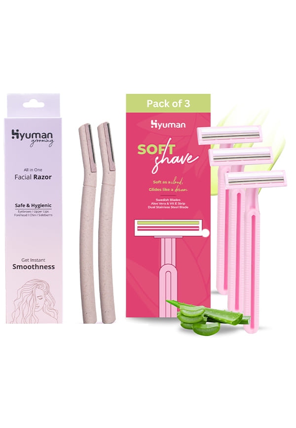 Face Razor + SoftShave Razor Pack of 3
