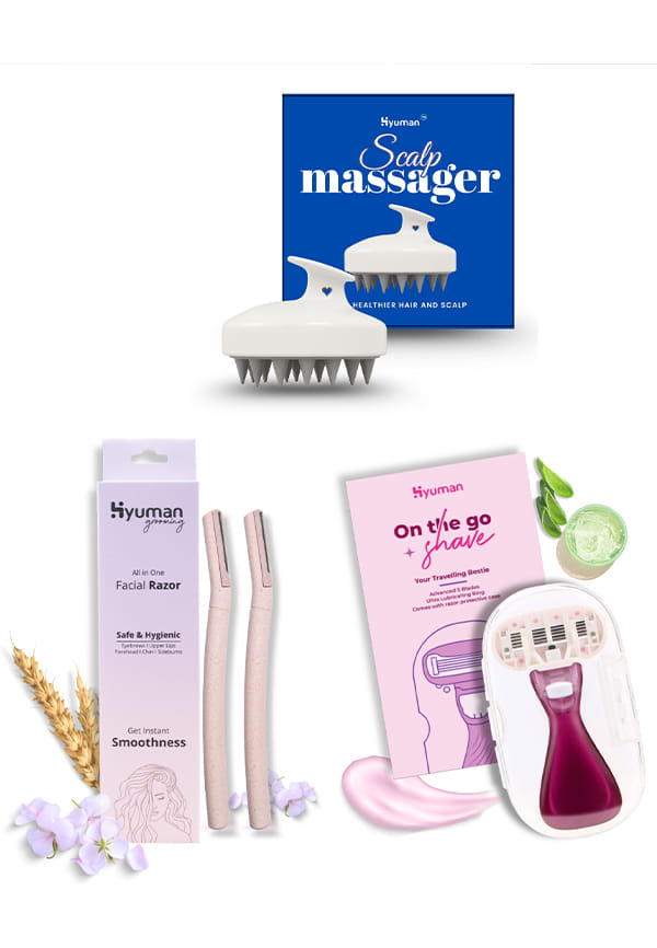 Face Razor + On the Go Razor + Scalp Massager